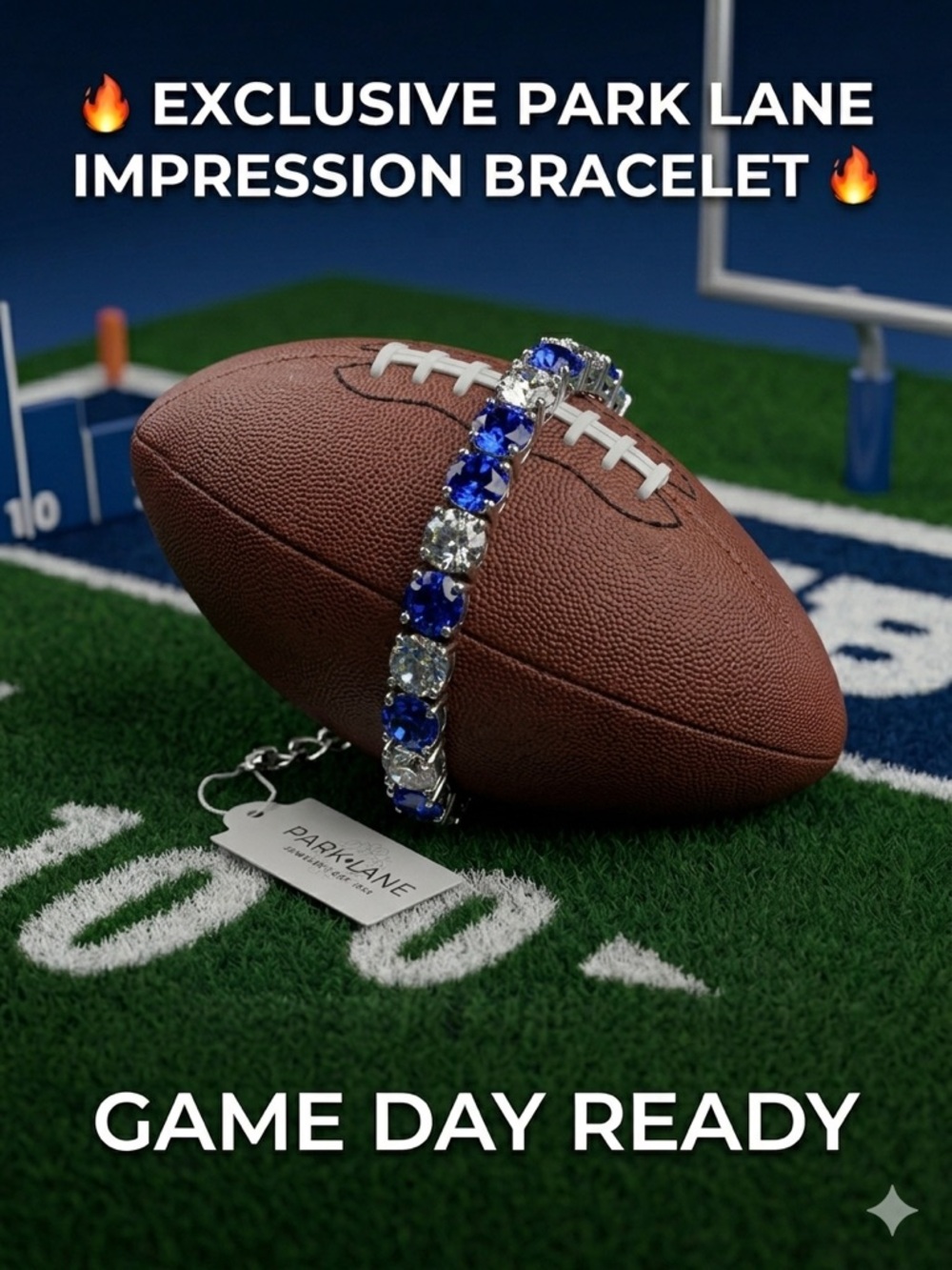 Park Lane Impression Fire Tennis Bracelet Blue Silver Cowboys Football Game Day